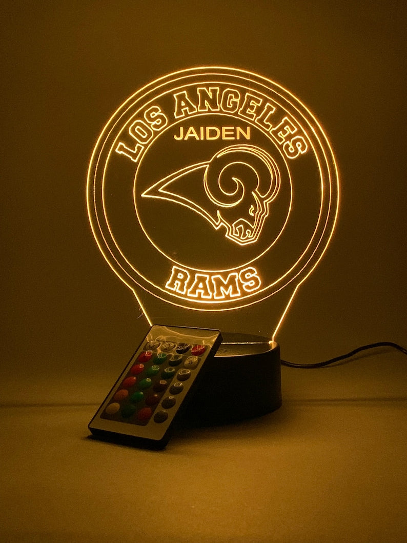 Los Angeles Rams Personalized 3D Lamp For Sport Fans AZ3DLA019