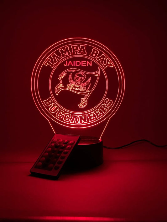Tampa Bay Buccaneers Personalized 3D Lamp For Sport Fans AZ3DLA030