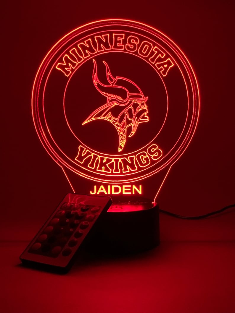 Minnesota Vikings Personalized 3D Lamp For Sport Fans AZ3DLA021