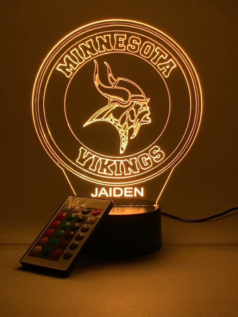 Minnesota Vikings Personalized 3D Lamp For Sport Fans AZ3DLA021