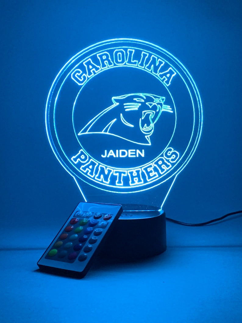 Carolina Panthers Personalized 3D Lamp For Sport Fans AZ3DLA005