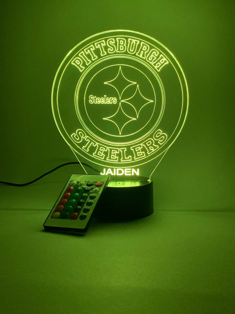 Pittsburgh Steelers Personalized 3D Lamp For Sport Fans AZ3DLA027