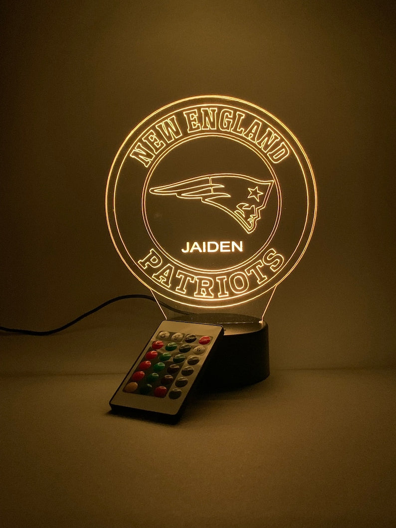 New England Patriots Personalized 3D Lamp For Sport Fans AZ3DLA022