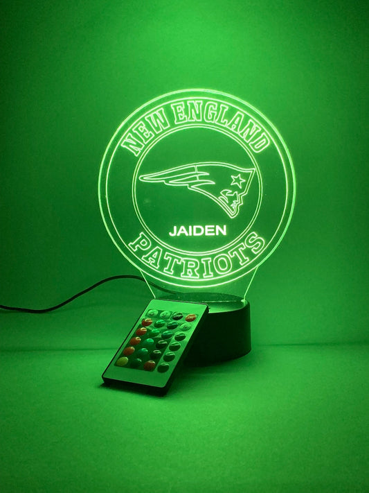 New England Patriots Personalized 3D Lamp For Sport Fans AZ3DLA022