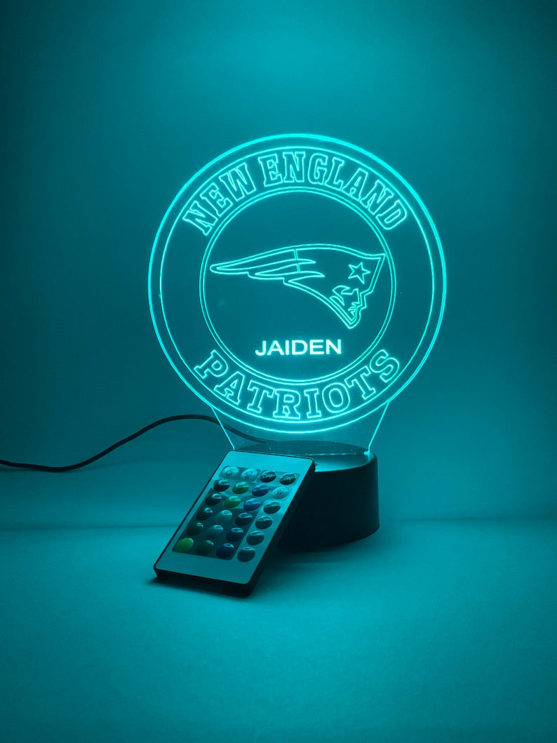 New England Patriots Personalized 3D Lamp For Sport Fans AZ3DLA022