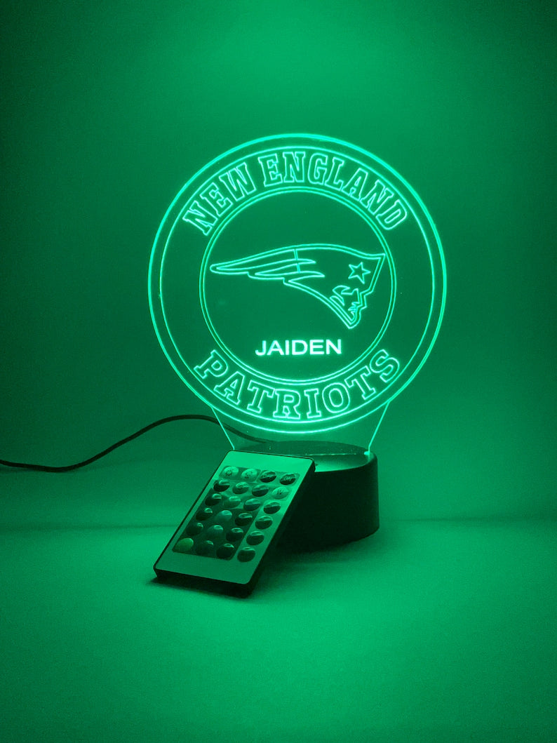New England Patriots Personalized 3D Lamp For Sport Fans AZ3DLA022