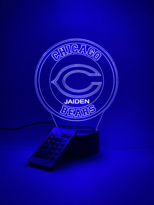 Chicago Bears Personalized 3D Lamp For Sport Fans AZ3DLA006