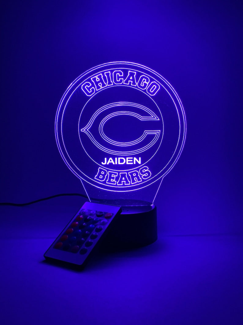 Chicago Bears Personalized 3D Lamp For Sport Fans AZ3DLA006