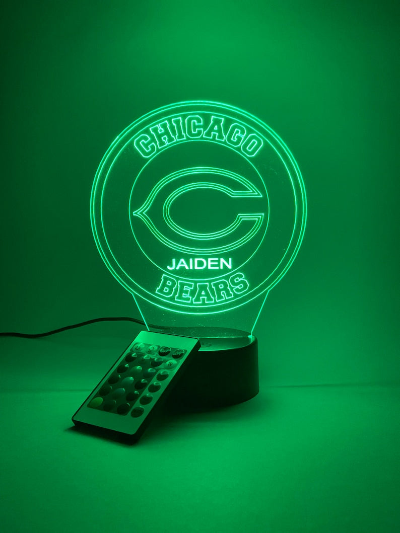 Chicago Bears Personalized 3D Lamp For Sport Fans AZ3DLA006