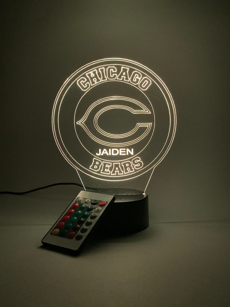 Chicago Bears Personalized 3D Lamp For Sport Fans AZ3DLA006