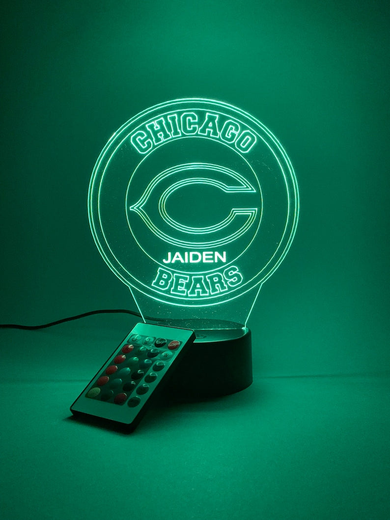 Chicago Bears Personalized 3D Lamp For Sport Fans AZ3DLA006