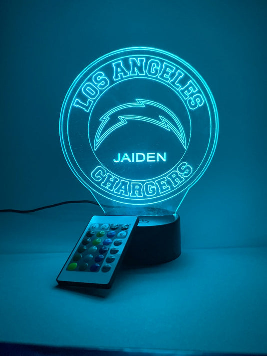 Los Angeles Chargers Personalized 3D Lamp For Sport Fans AZ3DLA018