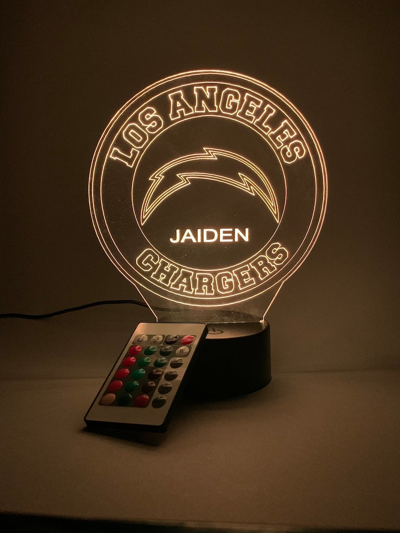 Los Angeles Chargers Personalized 3D Lamp For Sport Fans AZ3DLA018