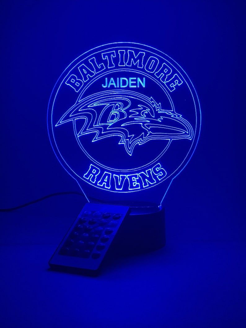 Baltimore Ravens Personalized 3D Lamp For Sport Fans AZ3DLA003