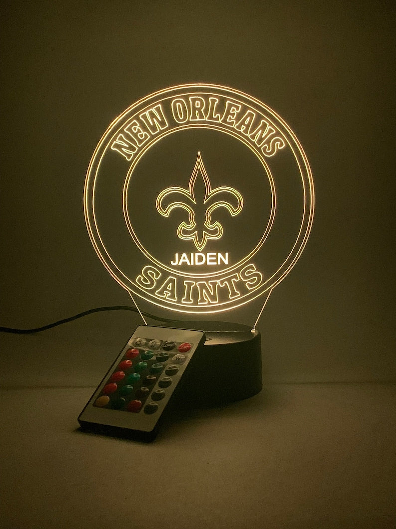 New Orleans Saints Personalized 3D Lamp For Sport Fans AZ3DLA023