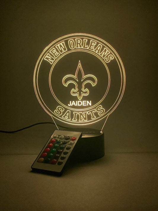 New Orleans Saints Personalized 3D Lamp For Sport Fans AZ3DLA023