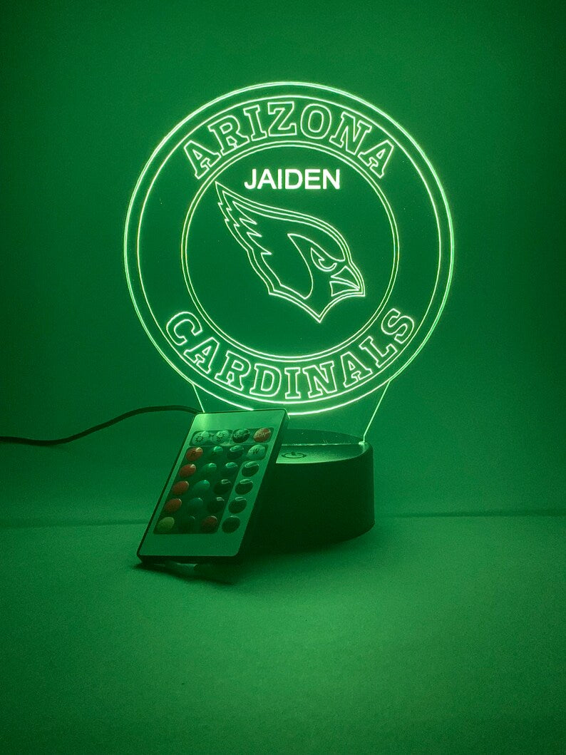 Arizona Cardinals Personalized 3D Lamp For Sport Fans AZ3DLA001