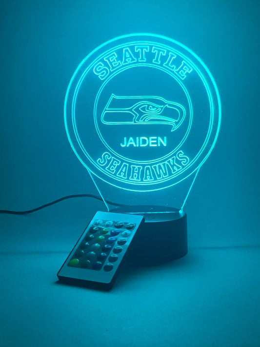 Seattle Seahawks Personalized 3D Lamp For Sport Fans AZ3DLA029