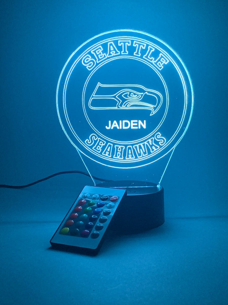 Seattle Seahawks Personalized 3D Lamp For Sport Fans AZ3DLA029