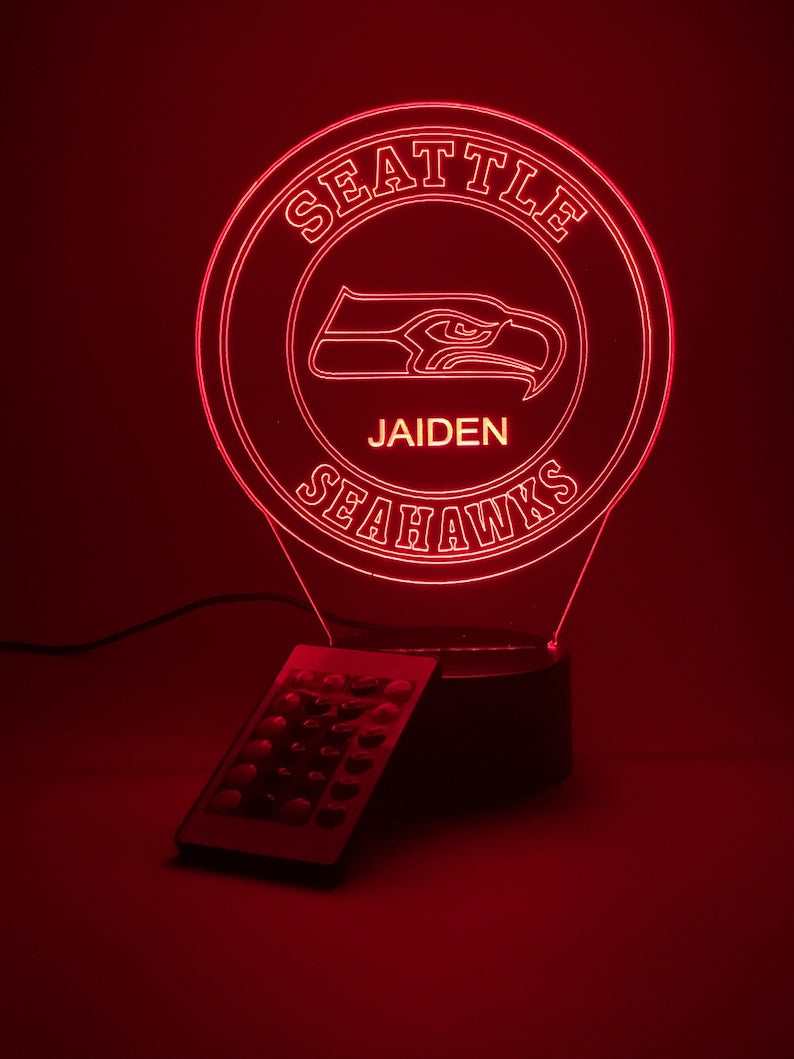 Seattle Seahawks Personalized 3D Lamp For Sport Fans AZ3DLA029