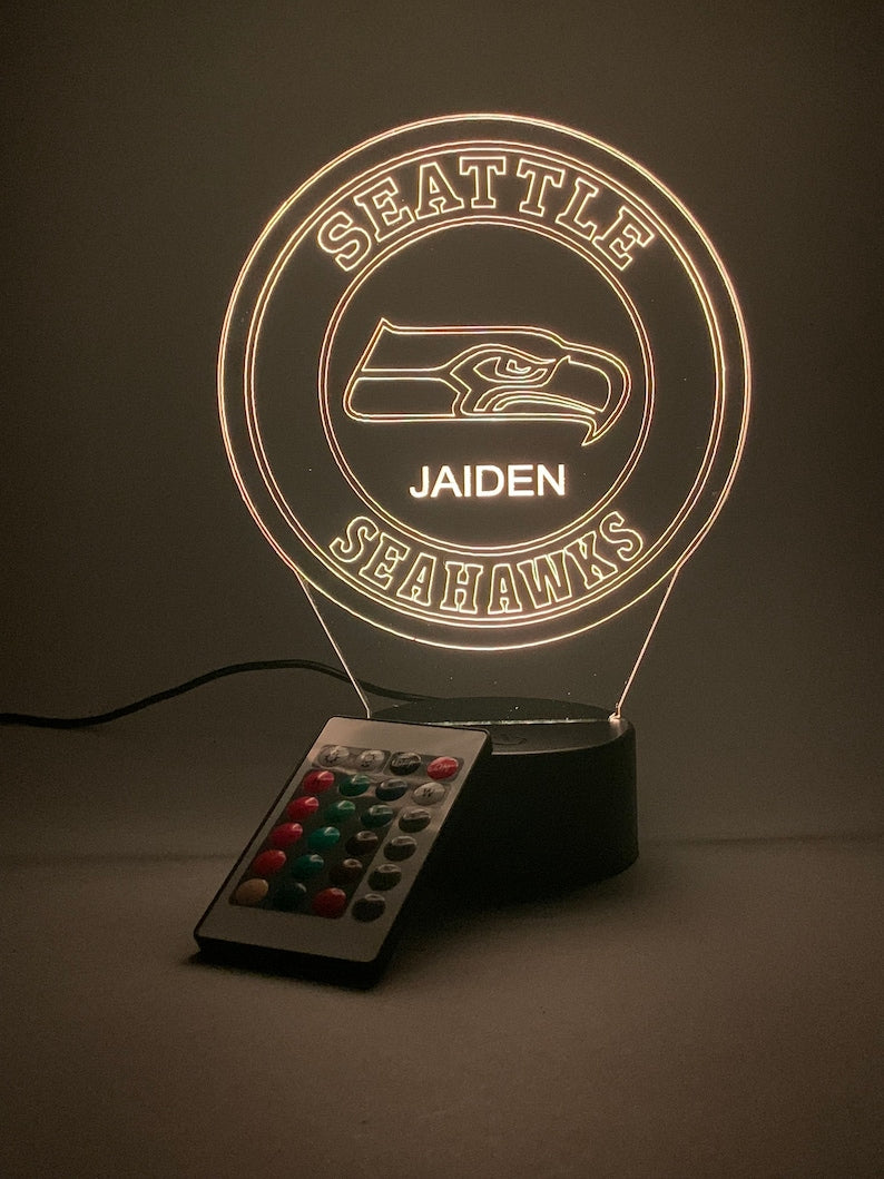 Seattle Seahawks Personalized 3D Lamp For Sport Fans AZ3DLA029