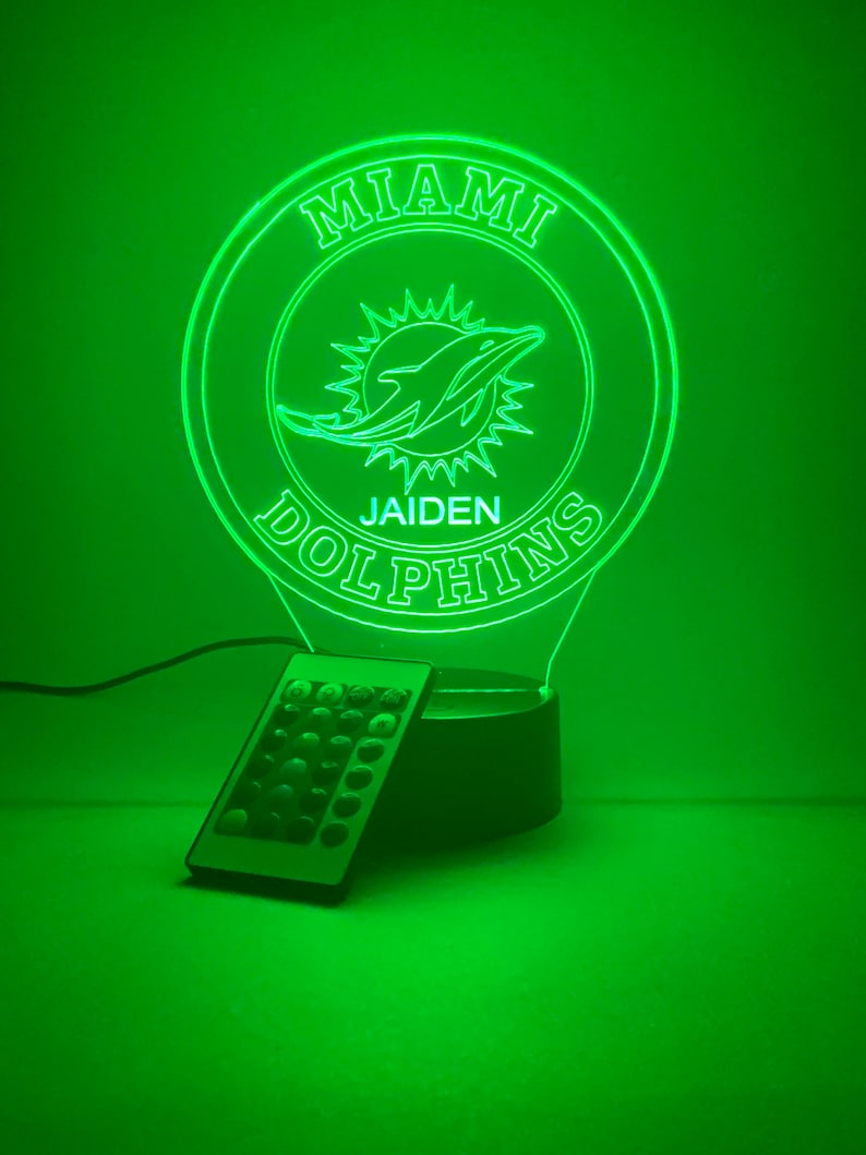 Miami Dolphins Personalized 3D Lamp For Sport Fans AZ3DLA020