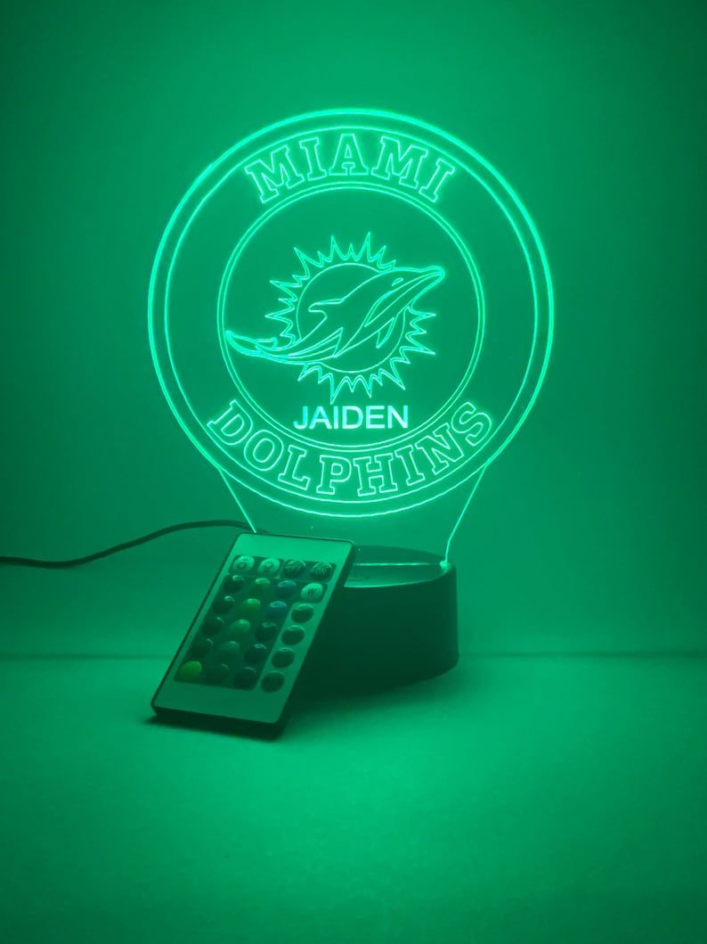 Miami Dolphins Personalized 3D Lamp For Sport Fans AZ3DLA020