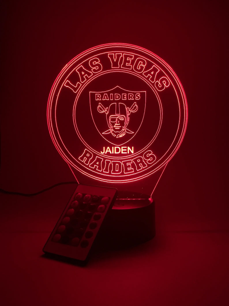 Las Vegas Raiders Personalized 3D Lamp For Sport Fans AZ3DLA017