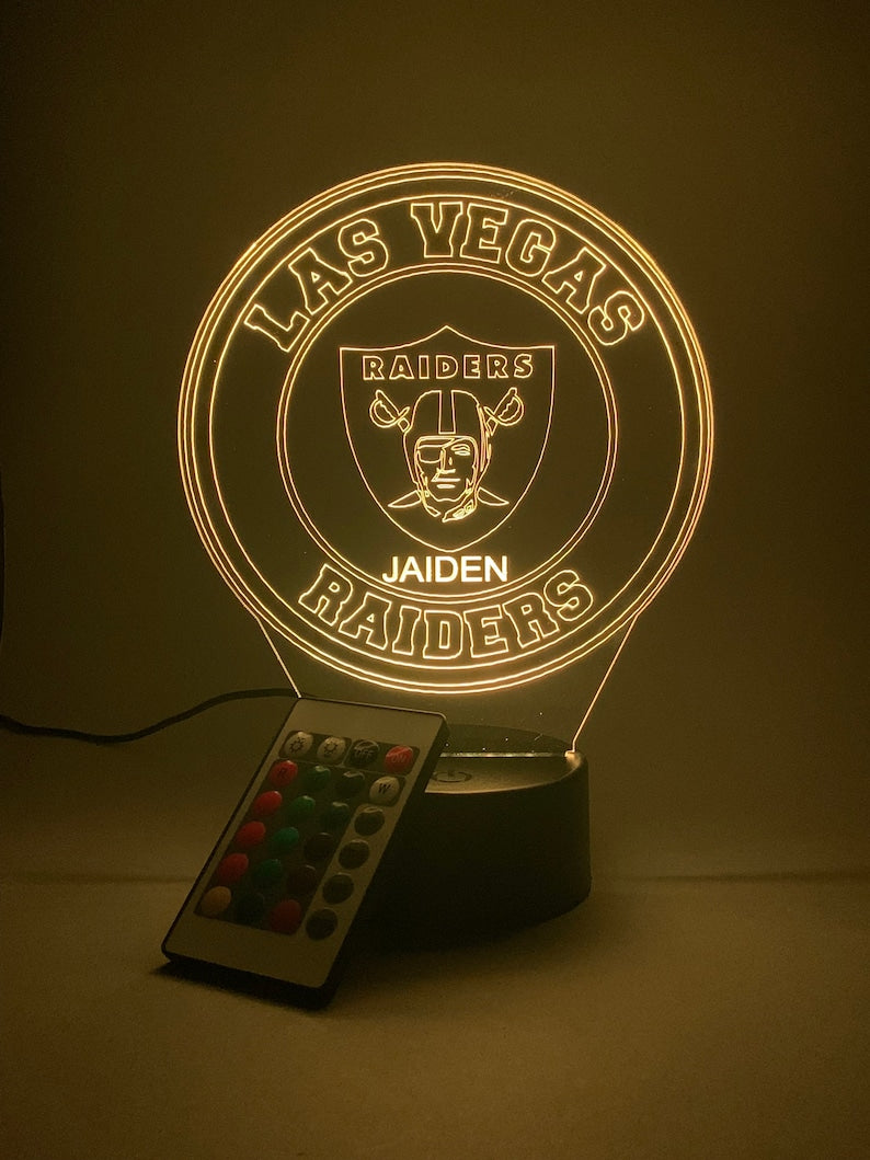 Las Vegas Raiders Personalized 3D Lamp For Sport Fans AZ3DLA017