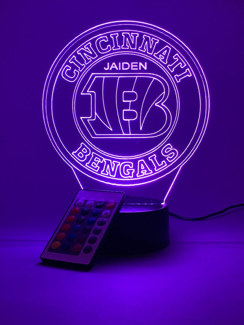 Cincinnati Bengals Personalized 3D Lamp For Sport Fans AZ3DLA007