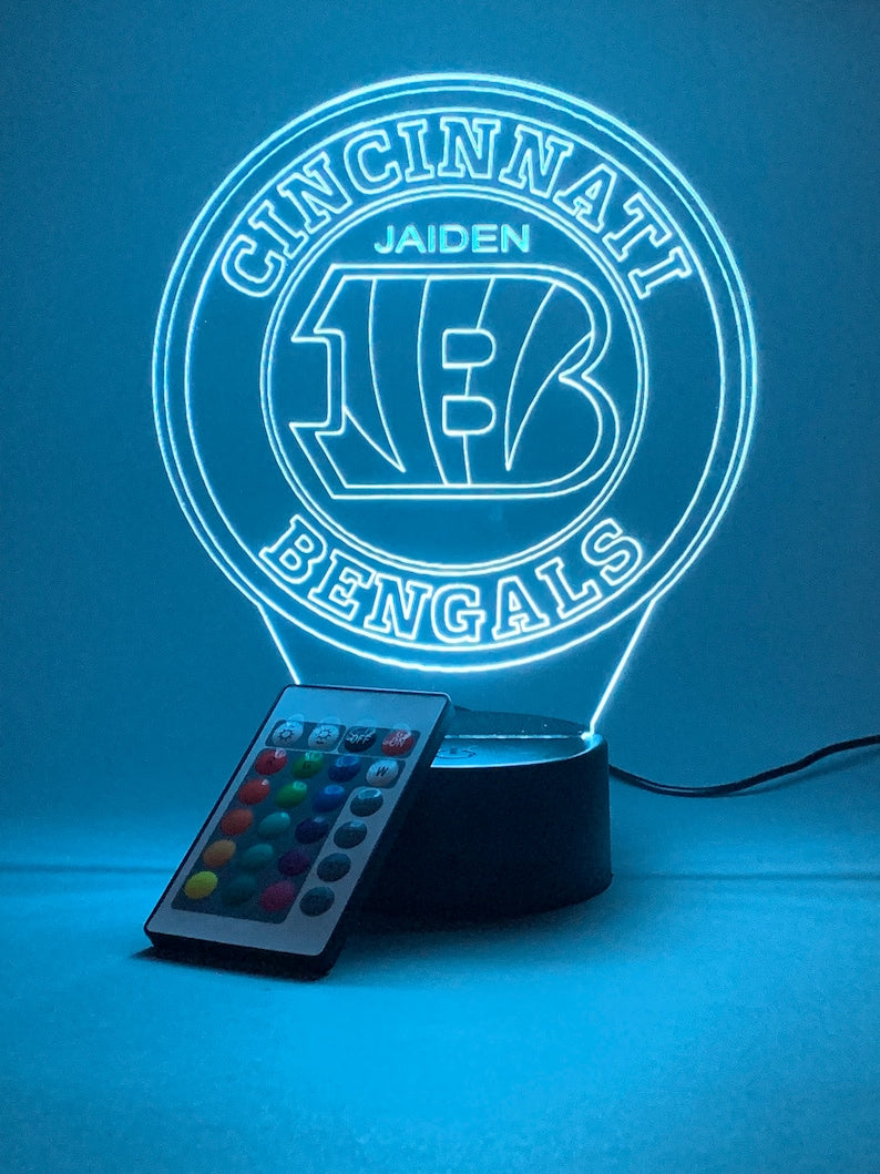 Cincinnati Bengals Personalized 3D Lamp For Sport Fans AZ3DLA007