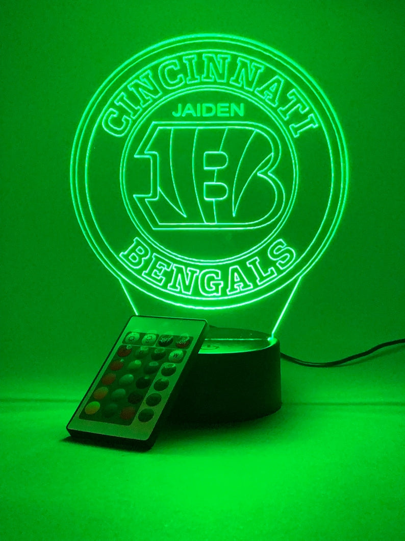 Cincinnati Bengals Personalized 3D Lamp For Sport Fans AZ3DLA007