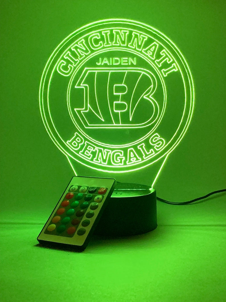 Cincinnati Bengals Personalized 3D Lamp For Sport Fans AZ3DLA007