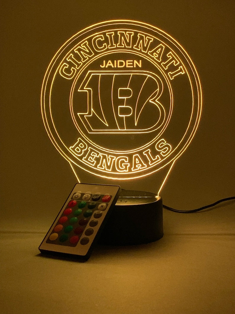 Cincinnati Bengals Personalized 3D Lamp For Sport Fans AZ3DLA007