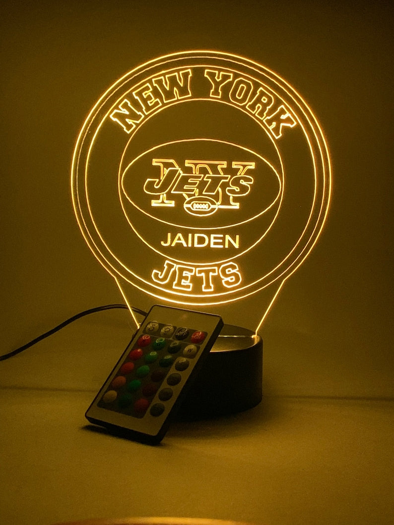 New York Jets Personalized 3D Lamp For Sport Fans AZ3DLA025