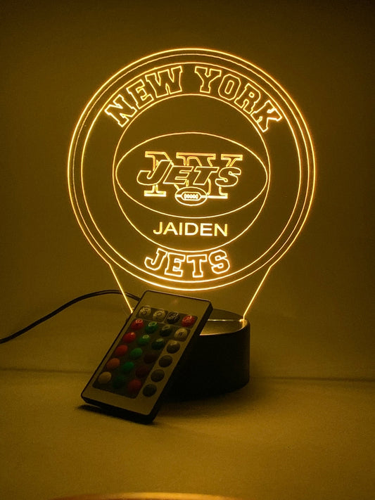New York Jets Personalized 3D Lamp For Sport Fans AZ3DLA025