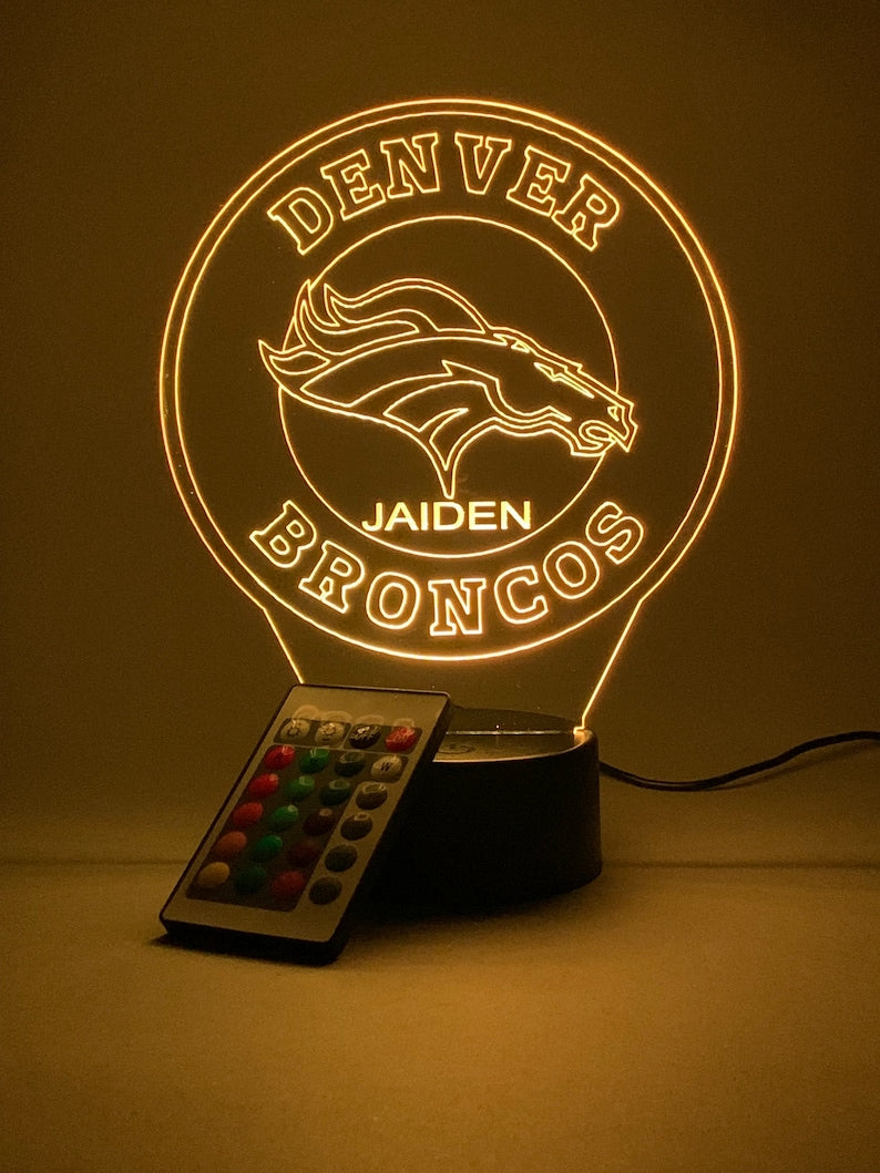 Denver Broncos Personalized 3D Lamp For Sport Fans AZ3DLA010