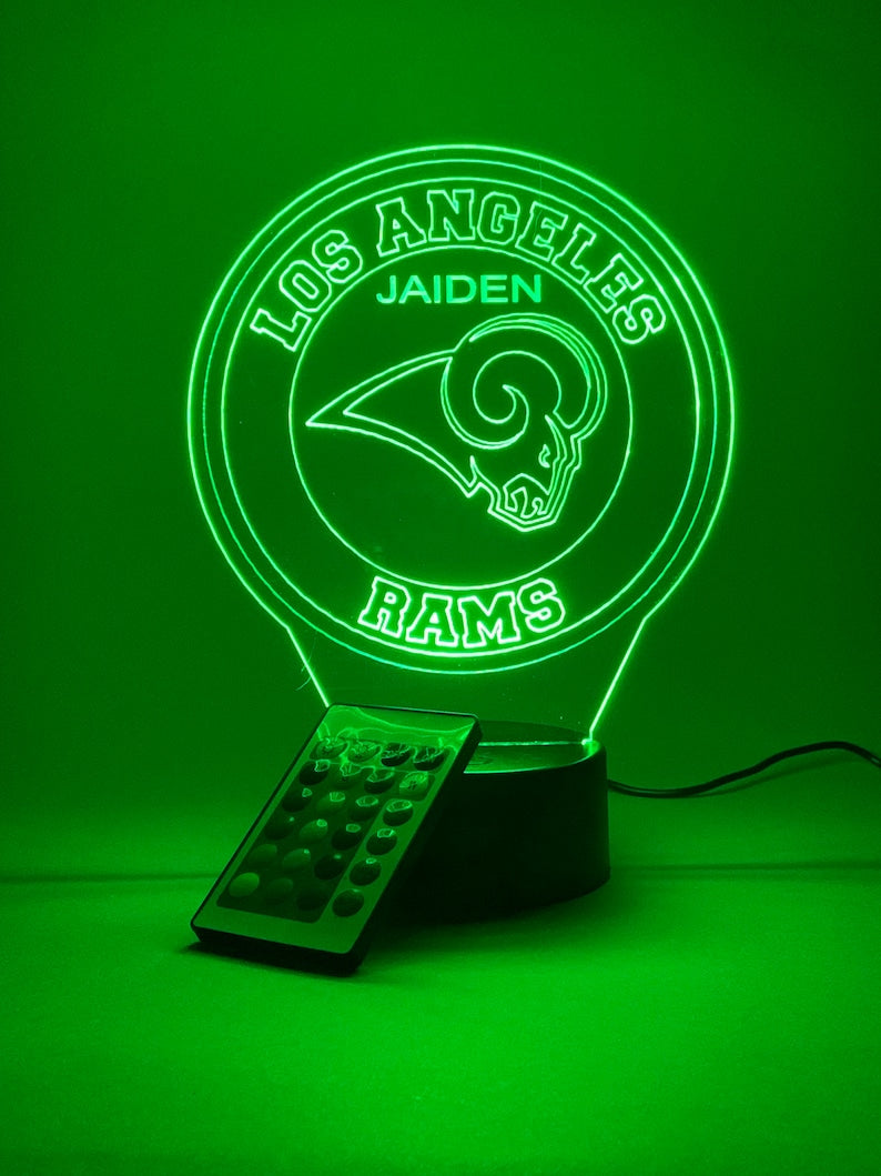 Los Angeles Rams Personalized 3D Lamp For Sport Fans AZ3DLA019