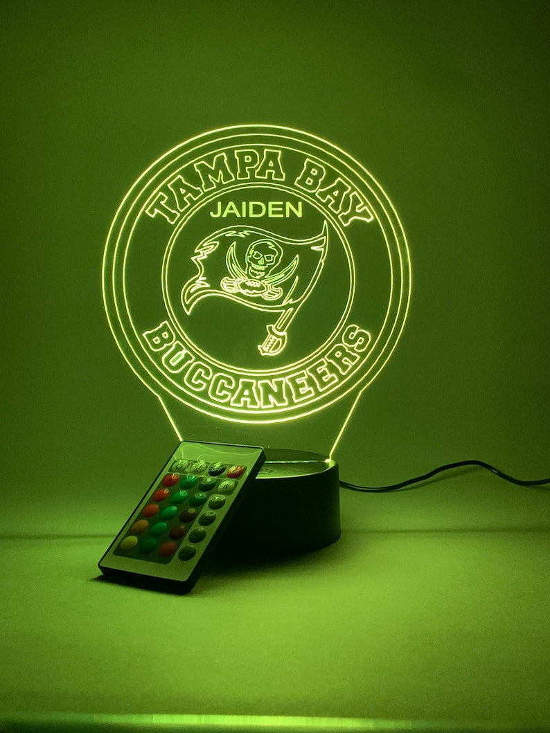 Tampa Bay Buccaneers Personalized 3D Lamp For Sport Fans AZ3DLA030