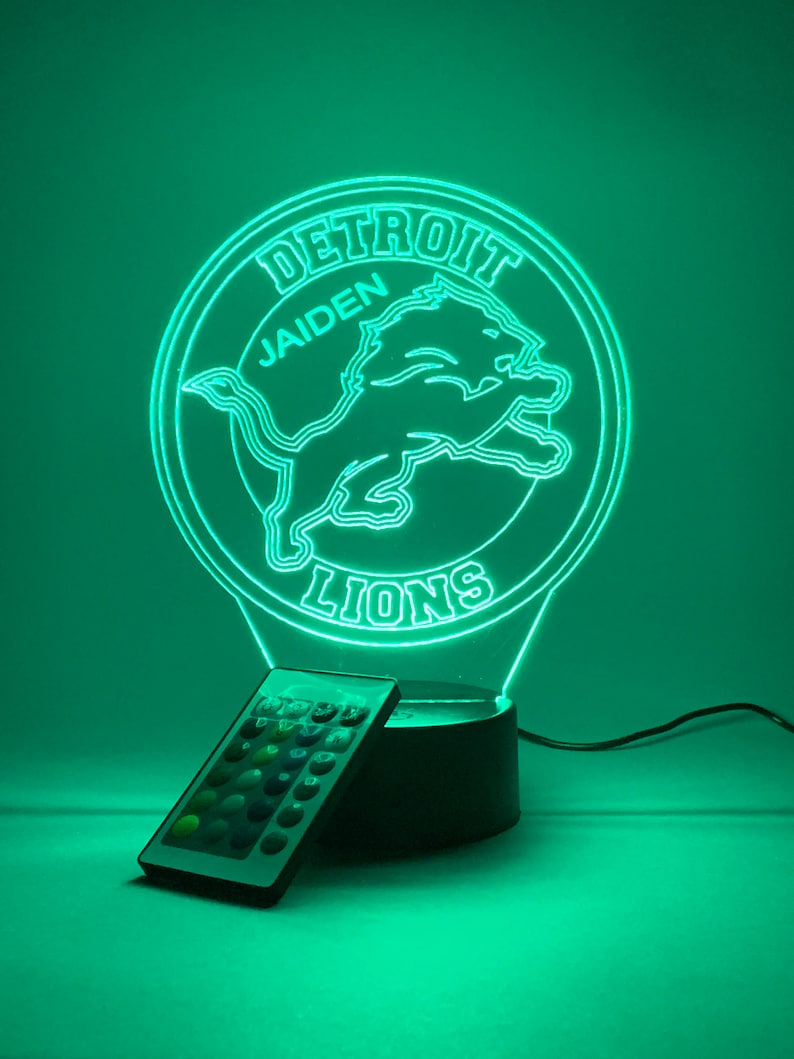 Detroit Lions Personalized 3D Lamp For Sport Fans AZ3DLA011
