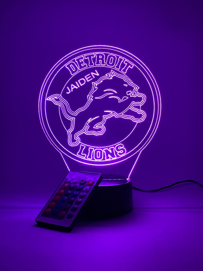 Detroit Lions Personalized 3D Lamp For Sport Fans AZ3DLA011