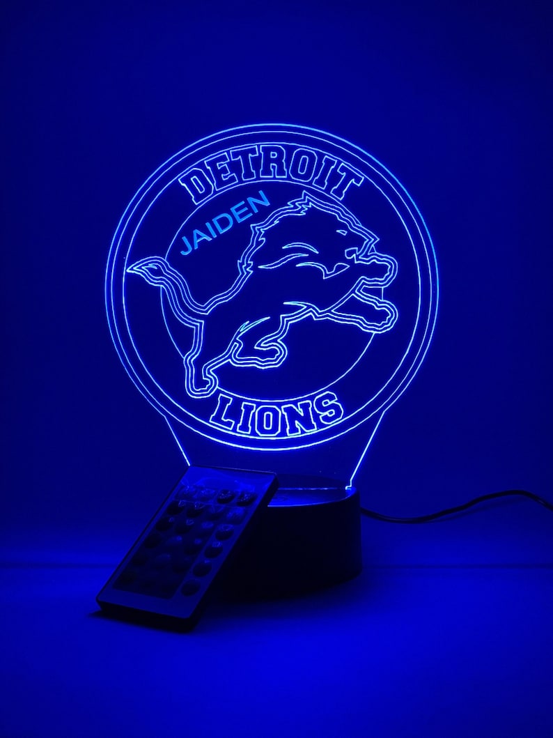 Detroit Lions Personalized 3D Lamp For Sport Fans AZ3DLA011