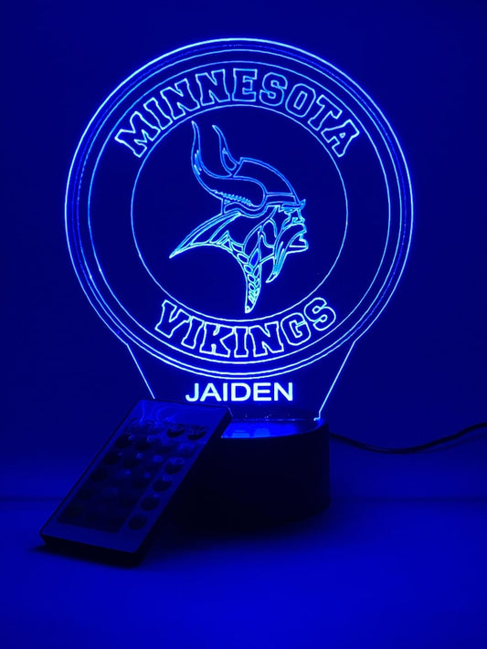 Minnesota Vikings Personalized 3D Lamp For Sport Fans AZ3DLA021