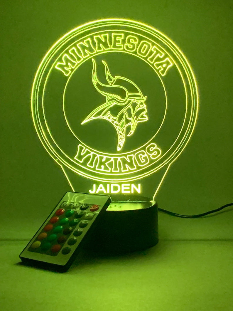 Minnesota Vikings Personalized 3D Lamp For Sport Fans AZ3DLA021