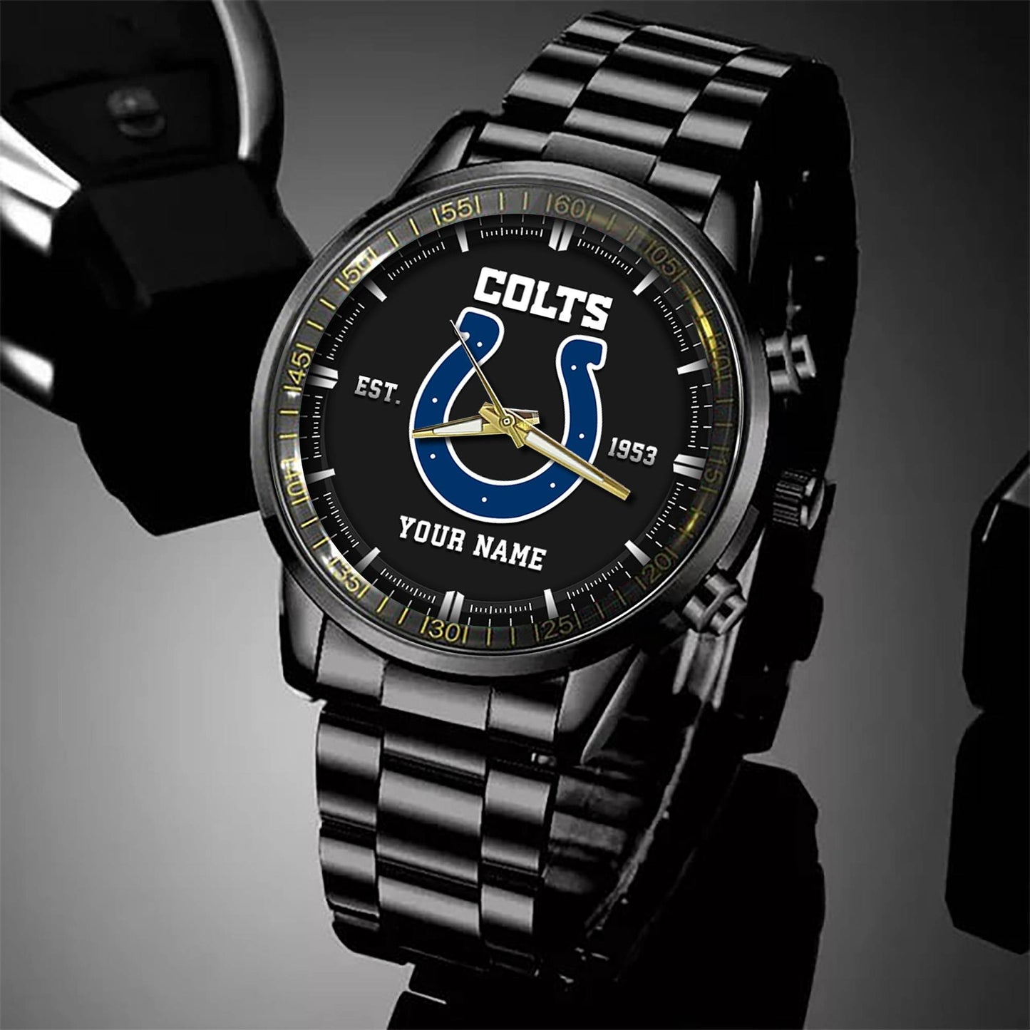 Indianapolis Colts Black Fashion Watch Gifts For Sport Fans AZWATCH068