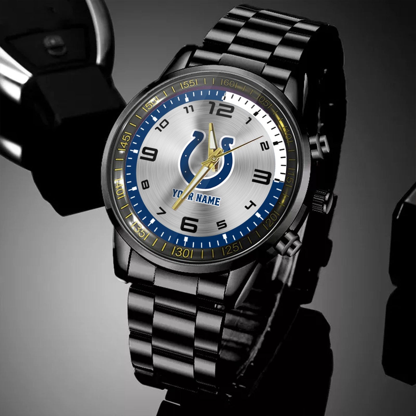 Indianapolis Colts Black Fashion Watch Gifts For Sport Fans AZWATCH014