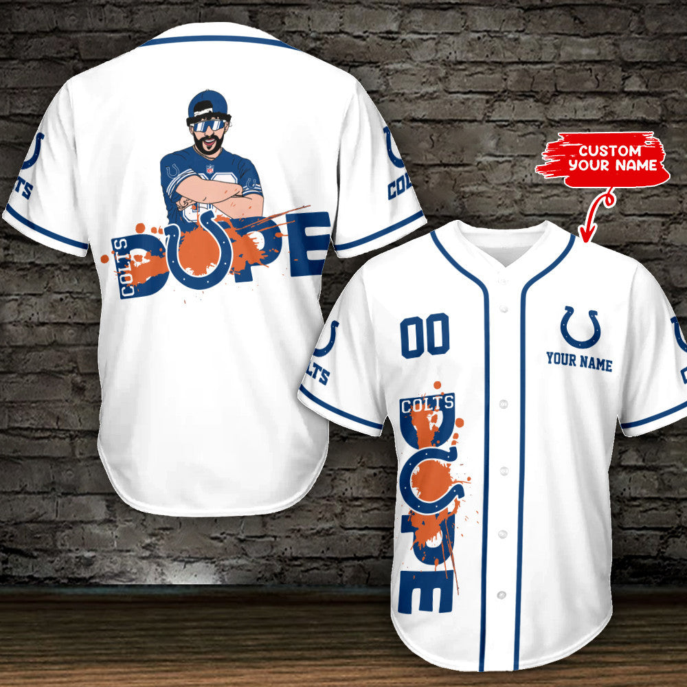 Indianapolis Colts Personalized Baseball Jersey BG596
