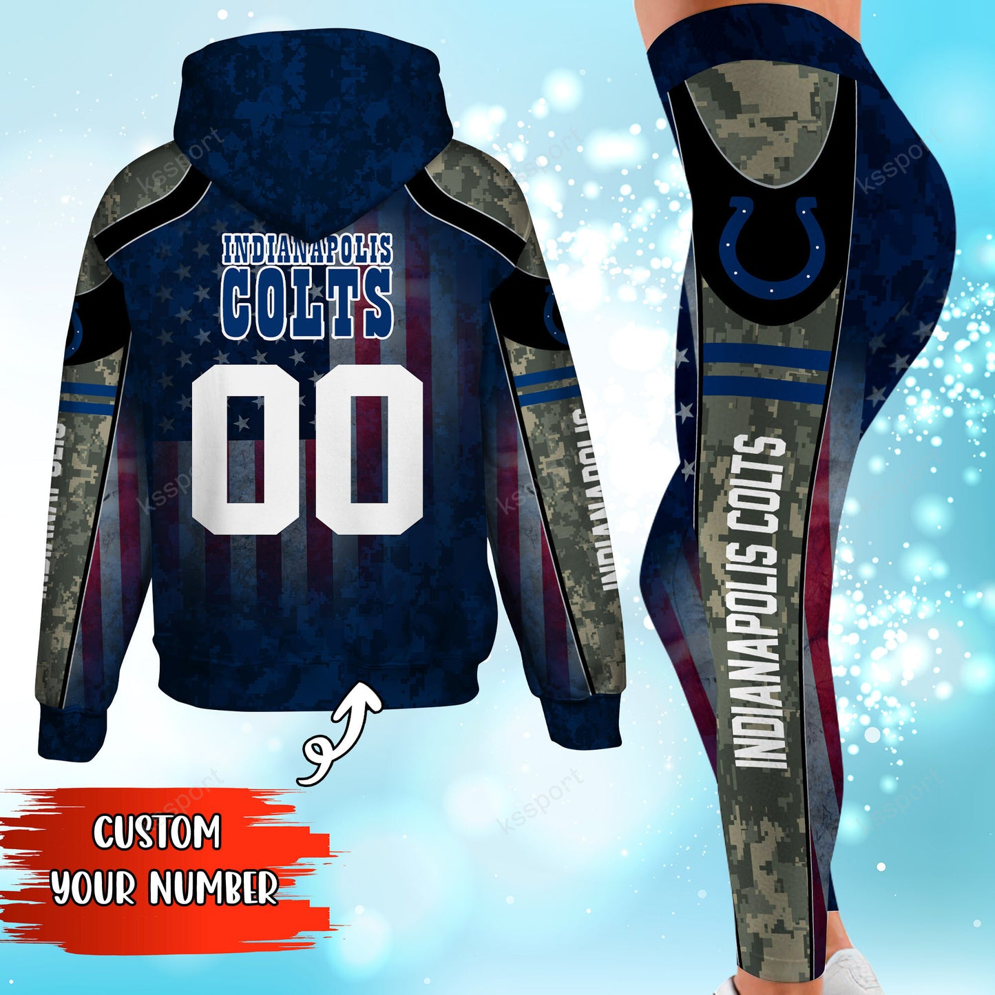 Indianapolis Colts Personalized Leggings And Hoodie BG76