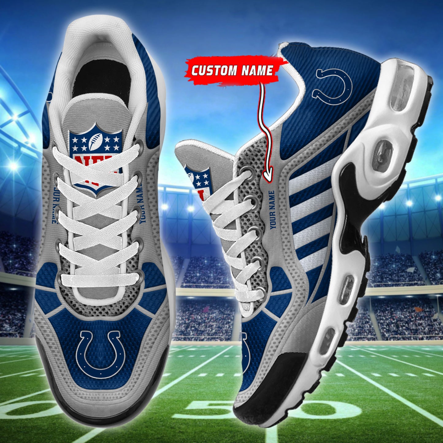 Indianapolis Colts Personalized Plus T-N Youth Sneakers BG148