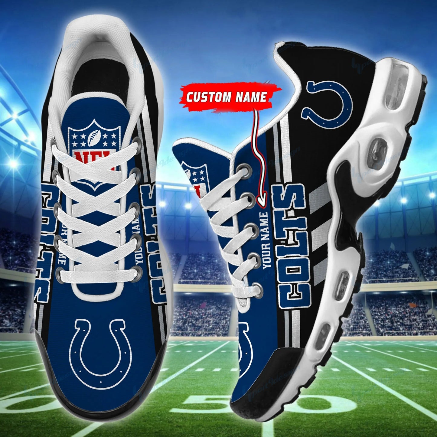 Indianapolis Colts Personalized Plus T-N Youth Sneakers BG61